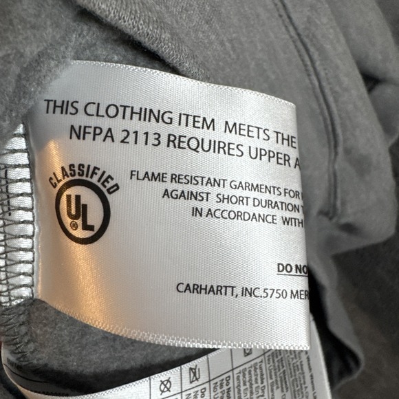 Carhartt Men FR TS4982-FRM Flame Resistant Hoodie CAT3 2112 Gray Medium TALL NEW - Picture 15 of 16